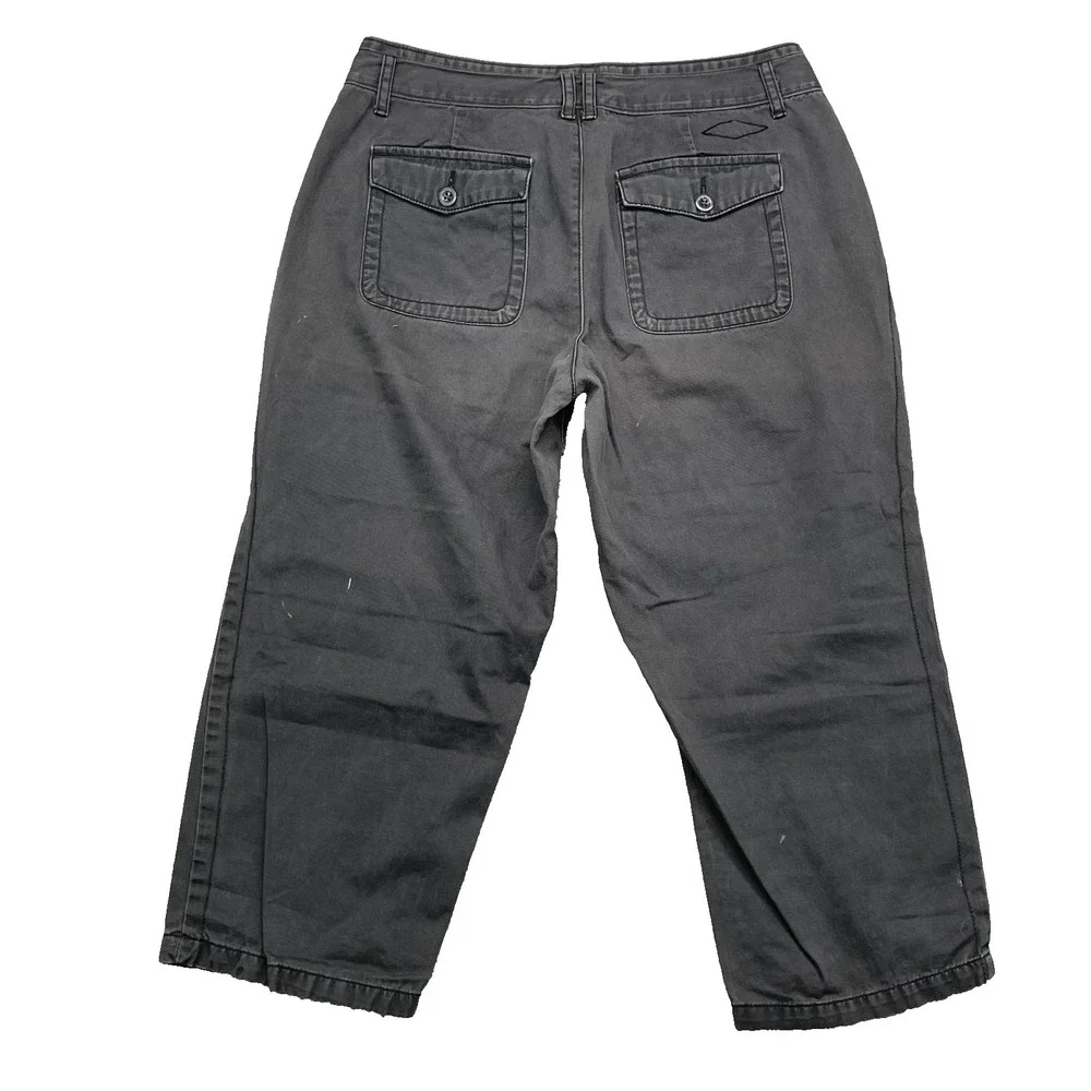 Eddie Bauer Capri Pants Women 8 Gray Baggy Gorpcore Hike Academia Y2k Preppy 90s